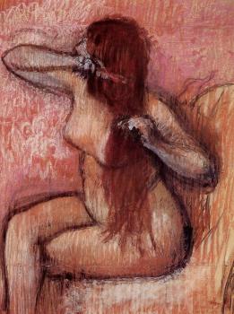 Edgar Degas : Seated Nude Combing Her Hair